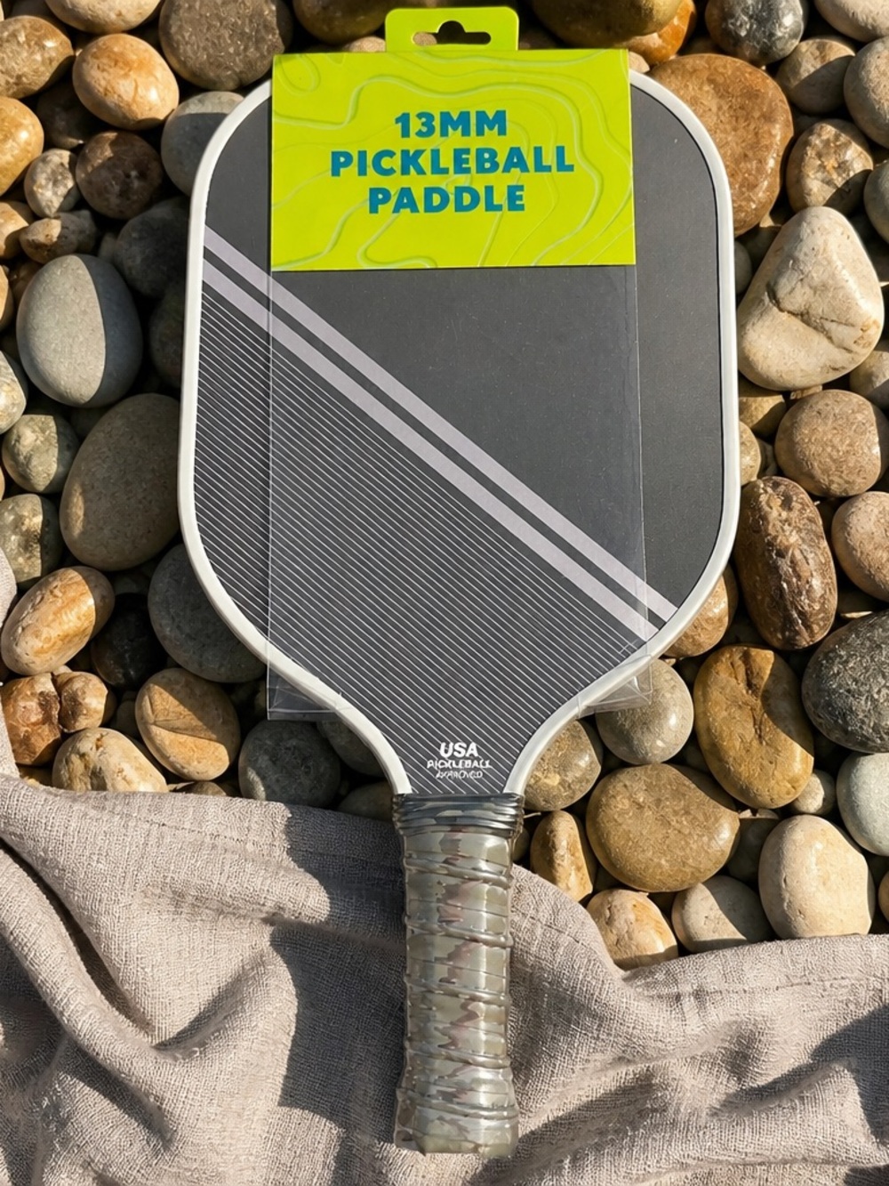 NWT Sakar 13MM Double Sides Pickle Ball Paddle Black Gray Stripe Design